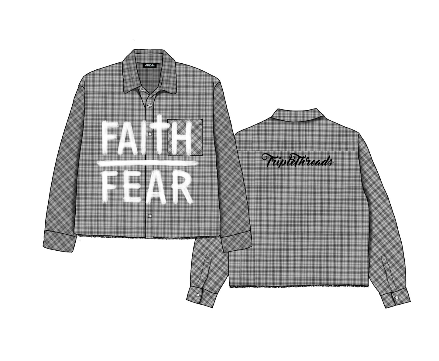Plaid "Faith Over Fear" Shirt