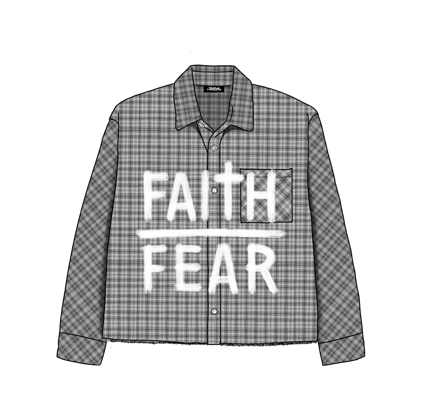 Plaid "Faith Over Fear" Shirt