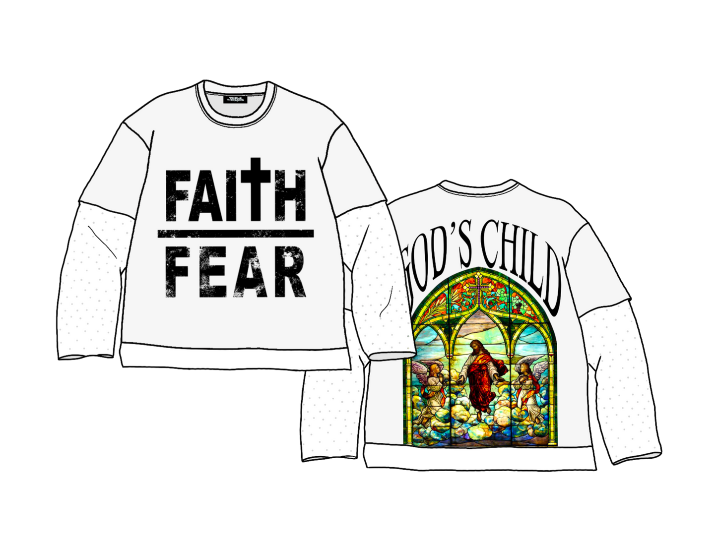 White "Faith Over Fear" Double Layer Tee