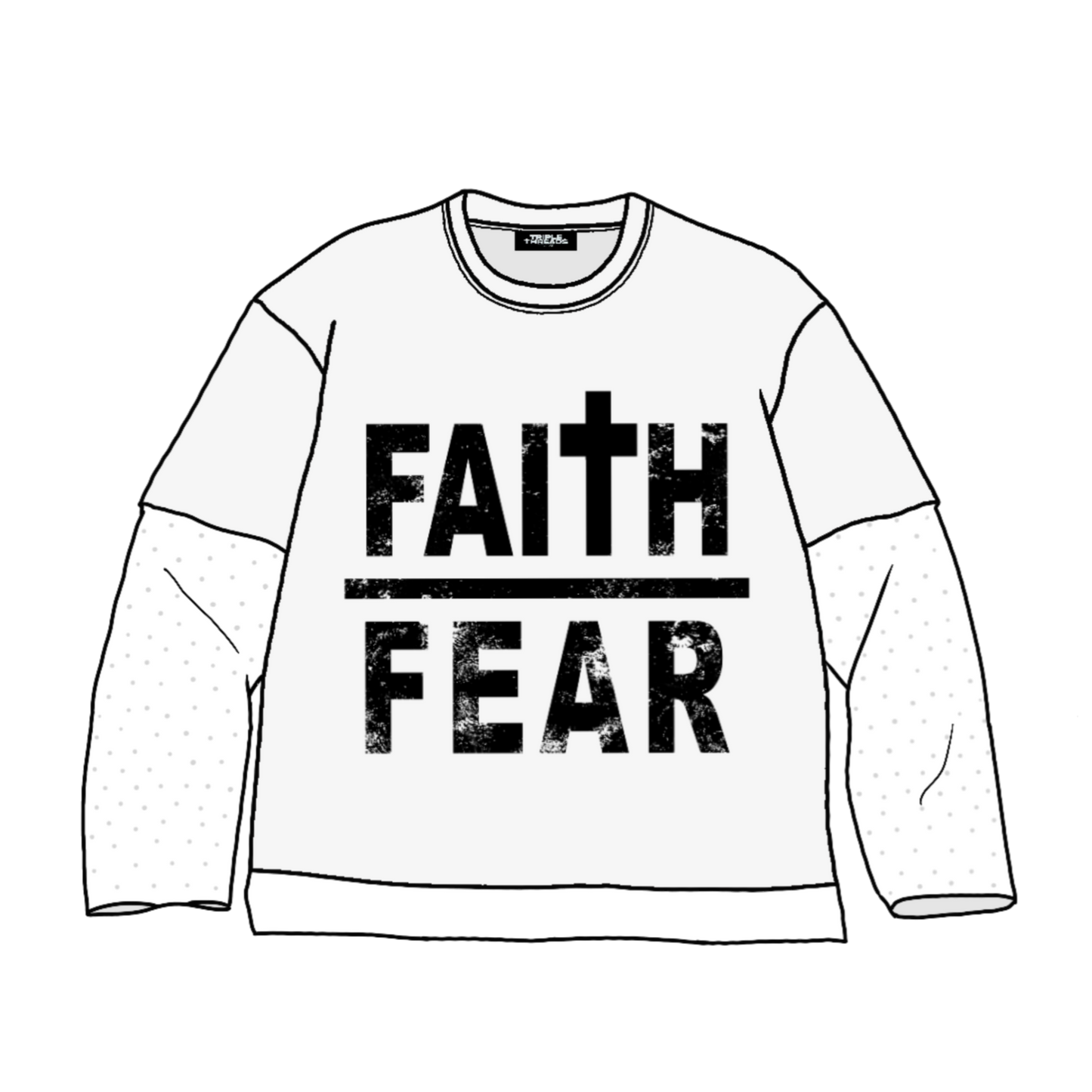 White "Faith Over Fear" Double Layer Tee